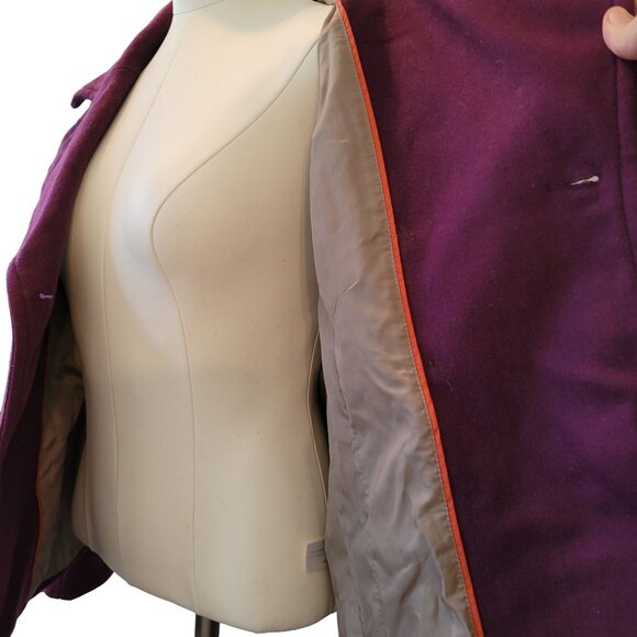 Old Navy Women's Purple Pea Coat Plum Jacket Double Breasted Size M jj3590 - Picture 7 of 9